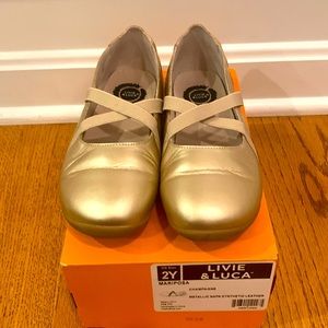 Livie & Luca Gold Maripose Girls ballet flat